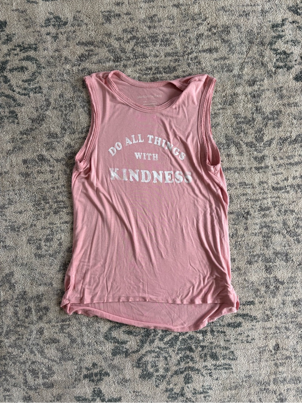 Grayson Threads Pink Graphic Muscle Tank with White Text